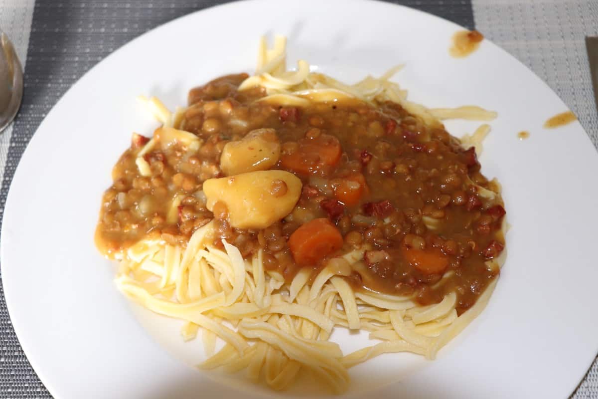 Linsen mit Spätzle